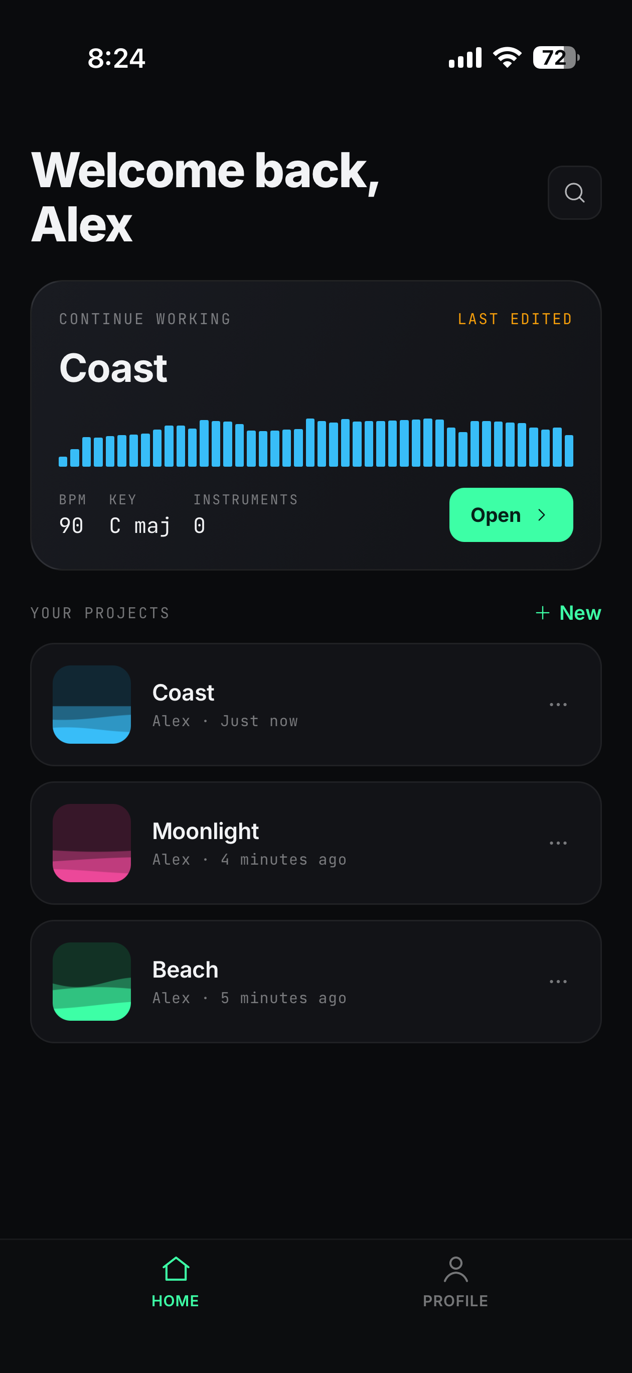 BandFrame band projects screenshot