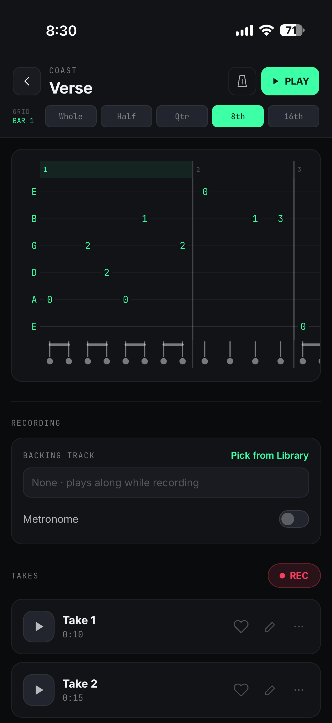 BandFrame TAB editor screenshot